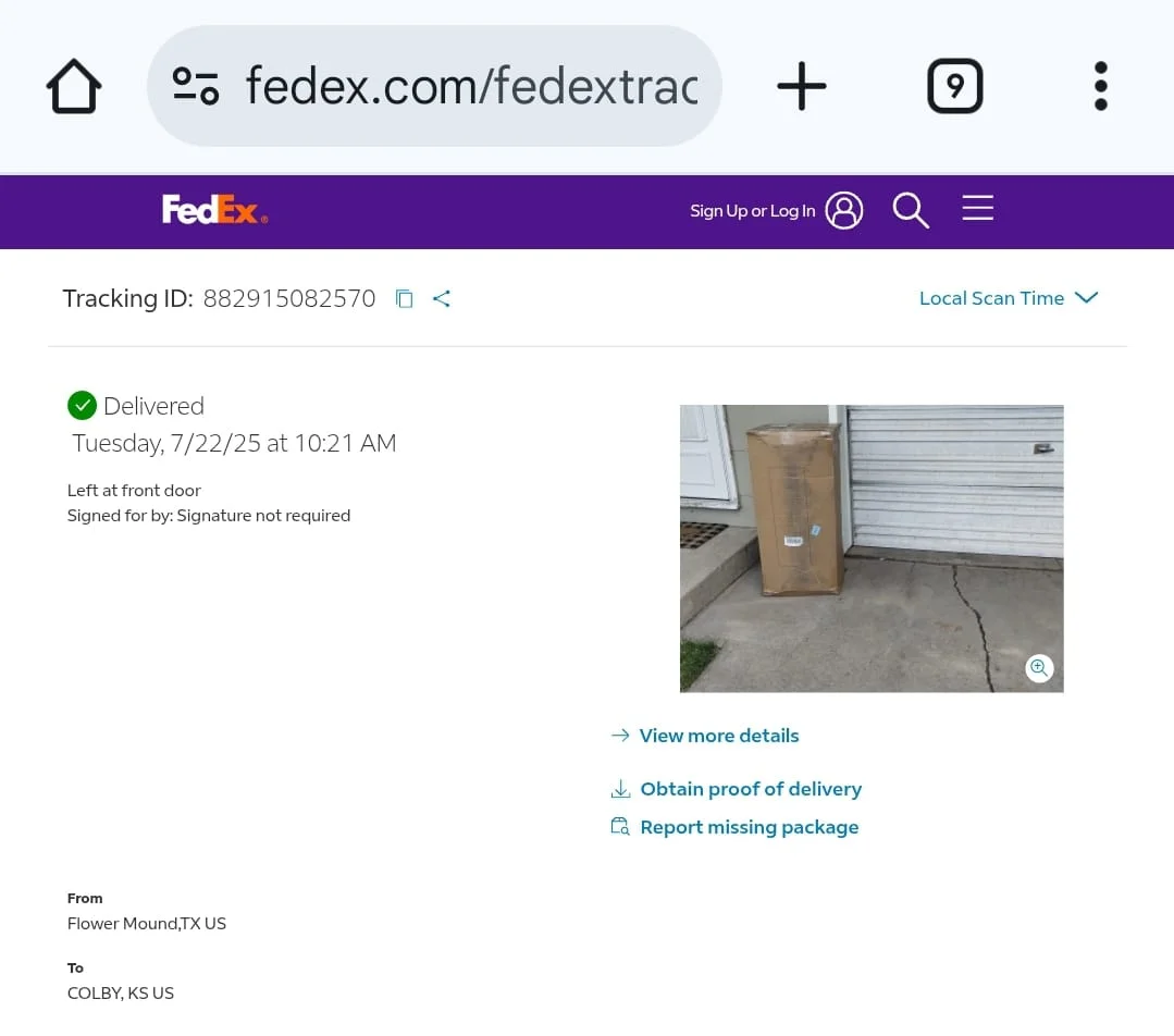 Order Delivered to Canada