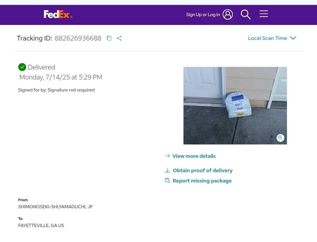 Order Delivered to Austria